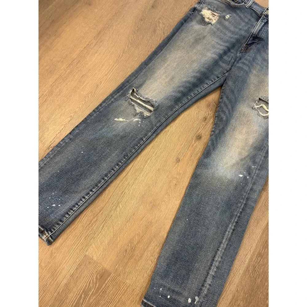 Lucky Brand Mens Distressed‎ Paint Splatter Straight Leg Jeans Blue W32 L32